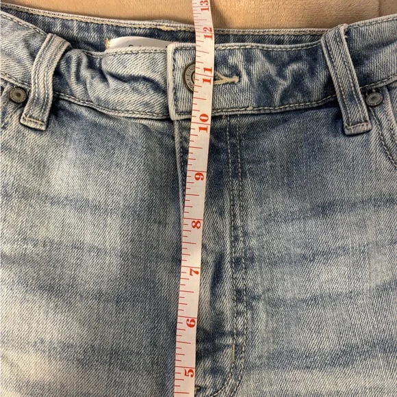 Eunina Blue Jean Shorts Distressed Frayed Hem - Picture 5 of 8